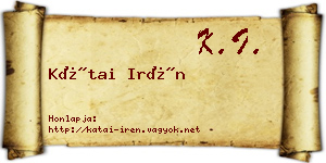 Kátai Irén névjegykártya