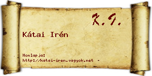 Kátai Irén névjegykártya